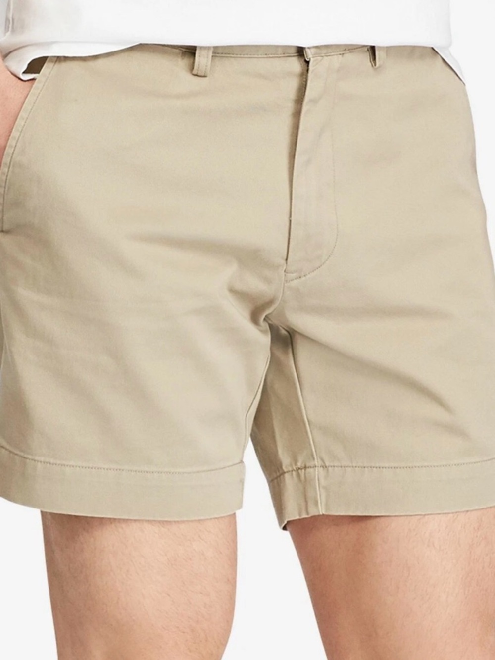 Ralph Lauren Khaki Flat-Front Chino Shorts